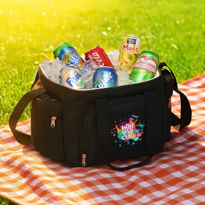 Bolsa Térmica Preta Em Polyester 600D, 300D E Peva - 15L - Thumbnail 5