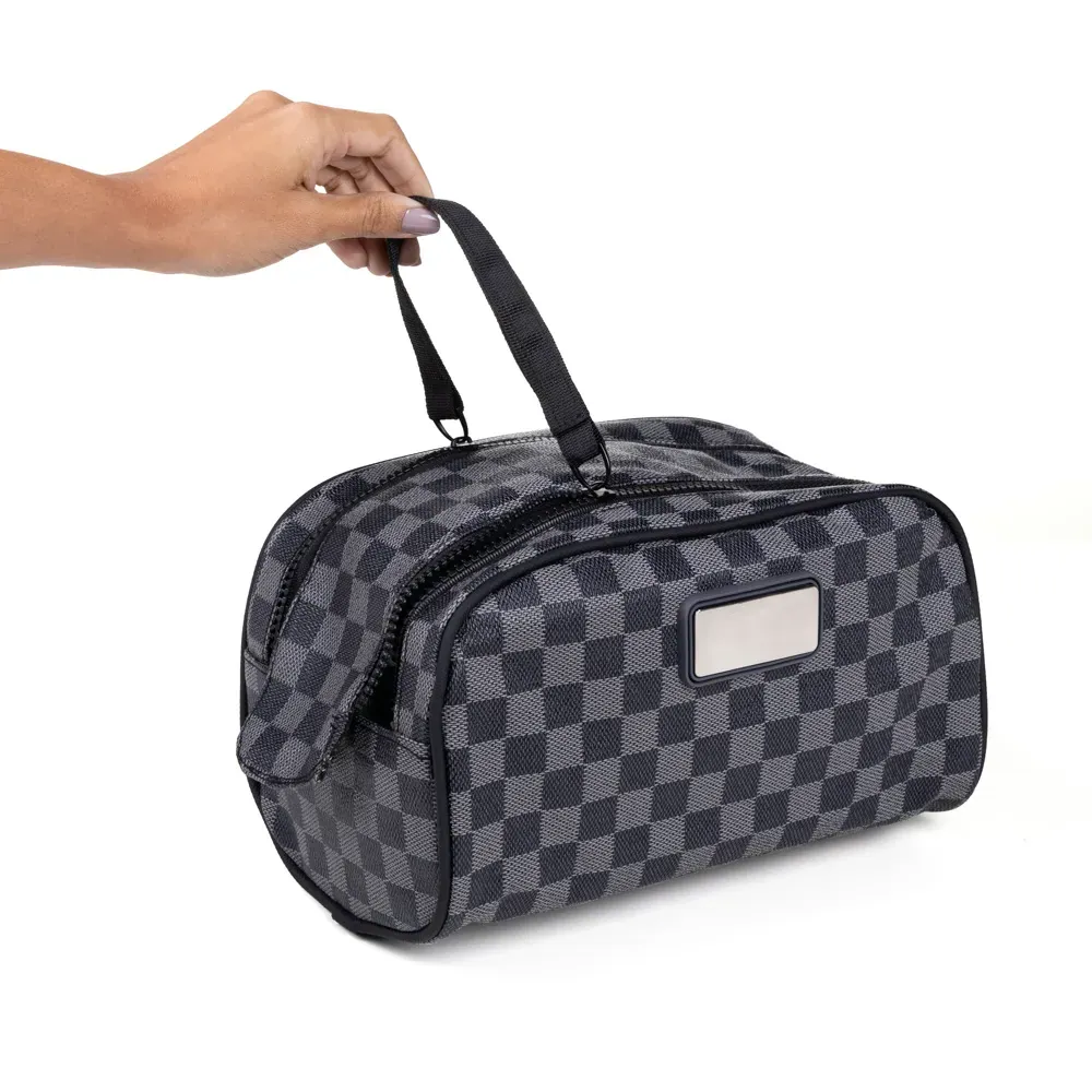 Necessaire Em Pvc - Xadrez - Thumbnail 5
