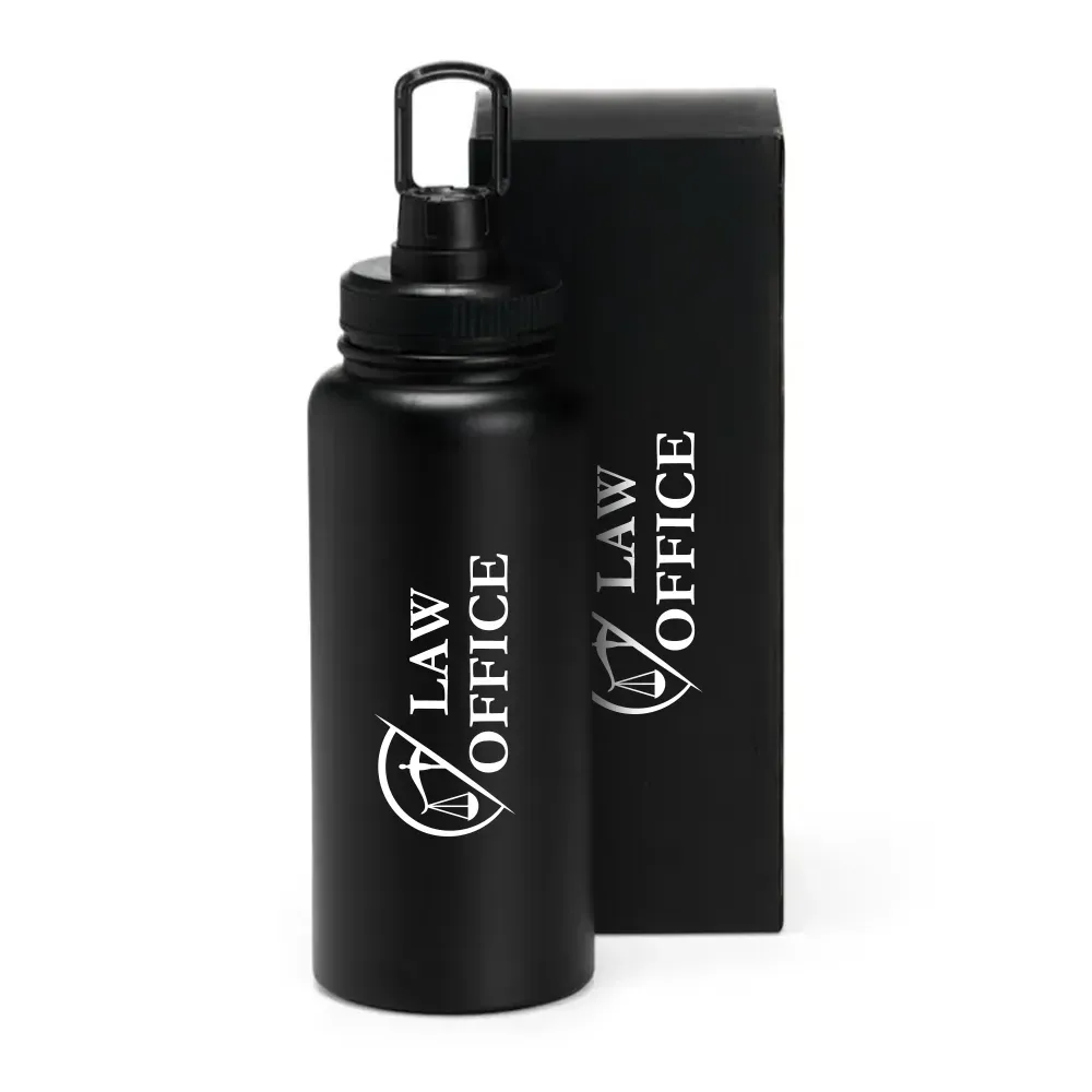 Garrafa Parede Dupla Na Cor Preta - 950 Ml - Thumbnail 6