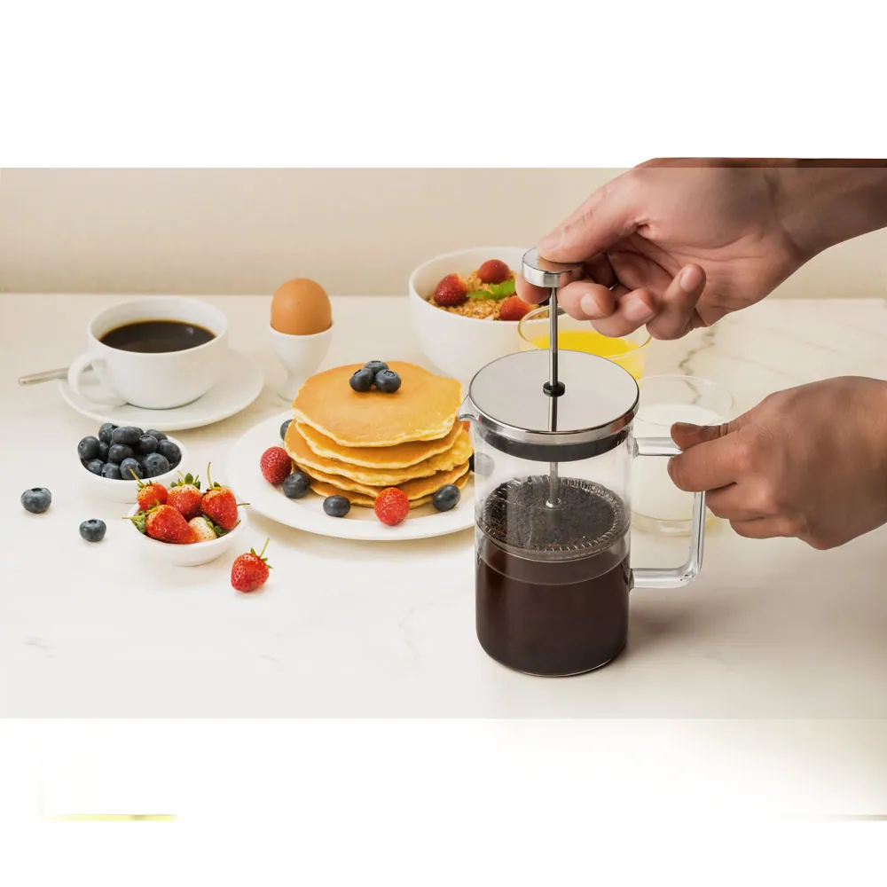 JENSON. Cafeteira em vidro borossilicato com tampa em aço inox (600 mL) - Thumbnail 7