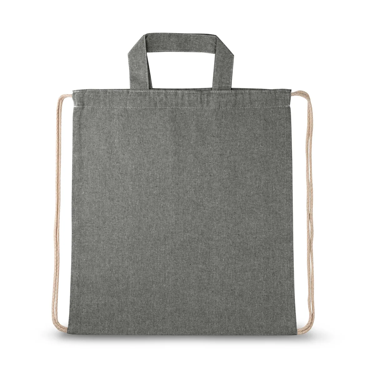 RISSANI. Sacola tipo mochila em 70% algodão reciclado e 30% poliéster reciclado (140g/m²) sem tingimento - Thumbnail 2