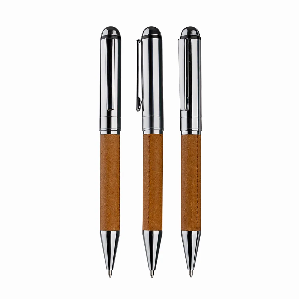 Kit Escritório A5 Capa em Couro Reciclado e Caneta Metalica - Thumbnail 9