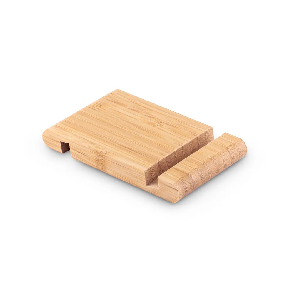 HABER. Suporte para celular com duas canaletas de tamanhos diferentes, em bambu - Thumbnail 7
