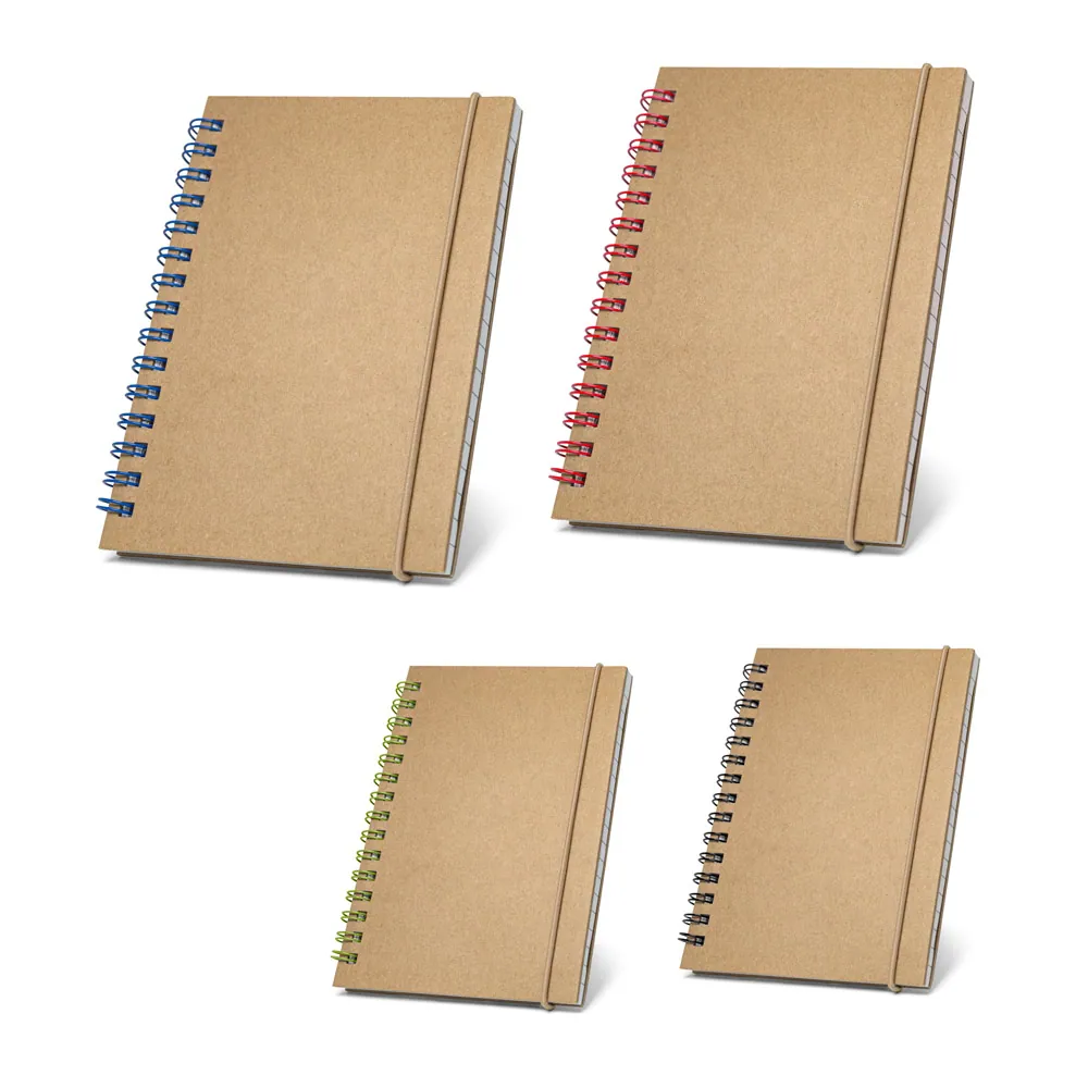 MARLOWE. Caderno de bolso espiral de capa dura em cartão, com páginas pautadas recicladas