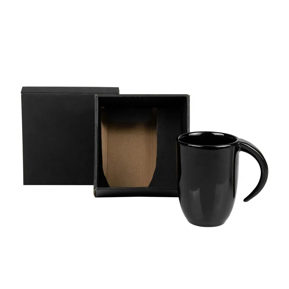 Caneca Em Cerâmica Preta - 350Ml