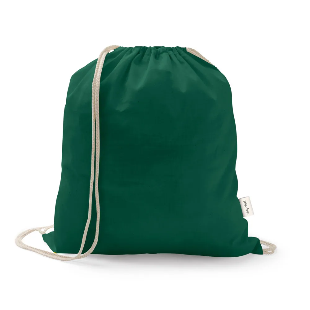 ISTANBUL. Sacola tipo mochila em 70% algodão reciclado e 30% poliéster reciclado (150 g/m²) sem tingimento - Thumbnail 12