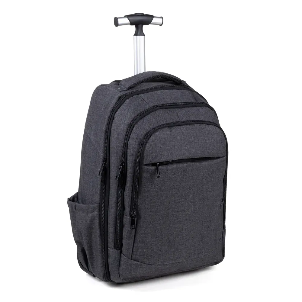 Mochila Em Rpet Com Rodinhas - Melange Cinza Escuro