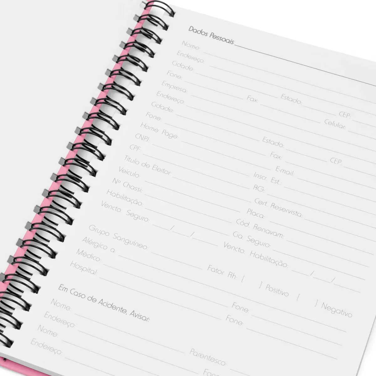 Caderno Pautado Com Wire-O - Rosa - 29X21,5Cm - 100 Fls - Thumbnail 3