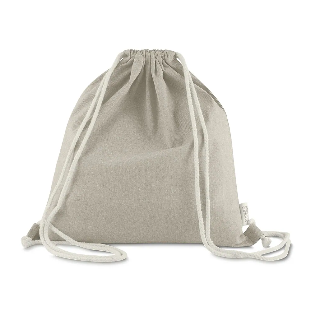 Sacola/Mochila em algodão mescla reciclado 140g/m² - Thumbnail 12