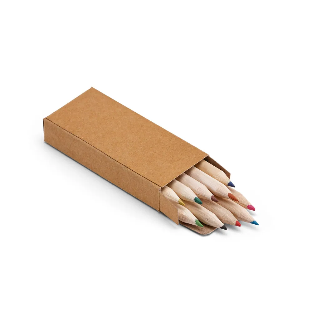 CRAFTI. Caixa de papel kraft reciclado com 10 mini lápis de cor - Thumbnail 3