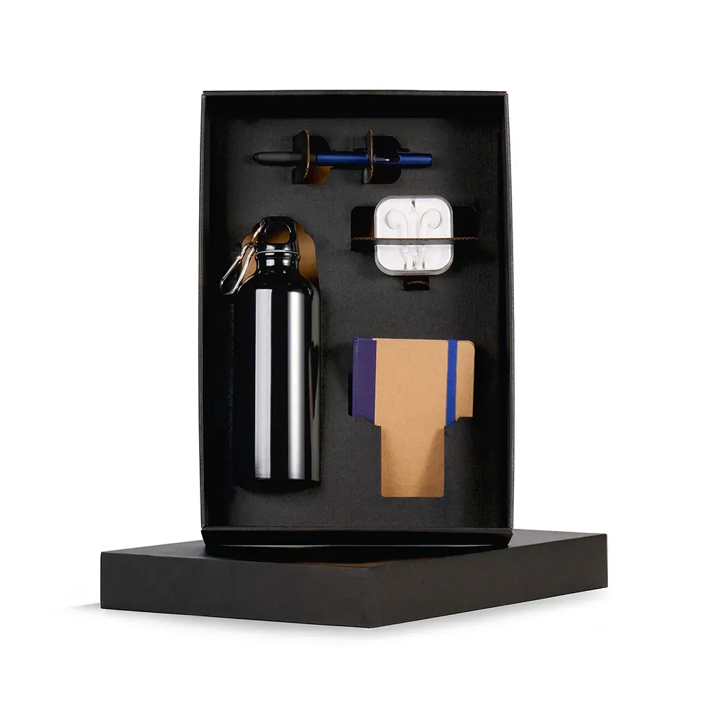 Kit Squeeze, Fone, Caderno E Caneta - Azul - 4 Pçs - Thumbnail 3