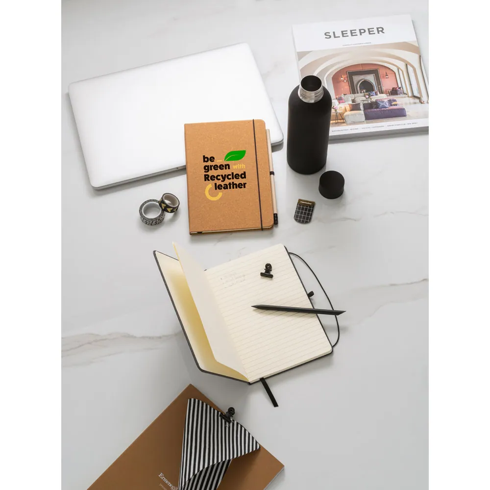 MATISSE II. Caderno A5 de capa dura em couro 70% reciclado com páginas pautadas - Thumbnail 11