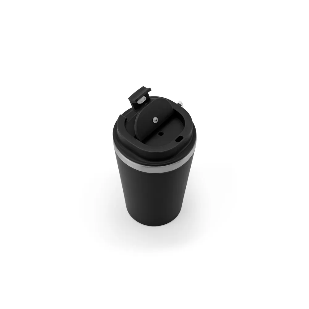 SPITZ. Copo de viagem térmico em aço inox 90% reciclado de parede dupla, com acabamento em mate (440 mL) - Thumbnail 2