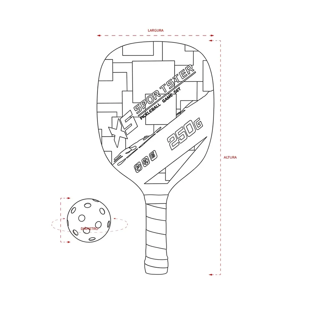 Kit Raquetes Pickleball 3 Peças - Thumbnail 7