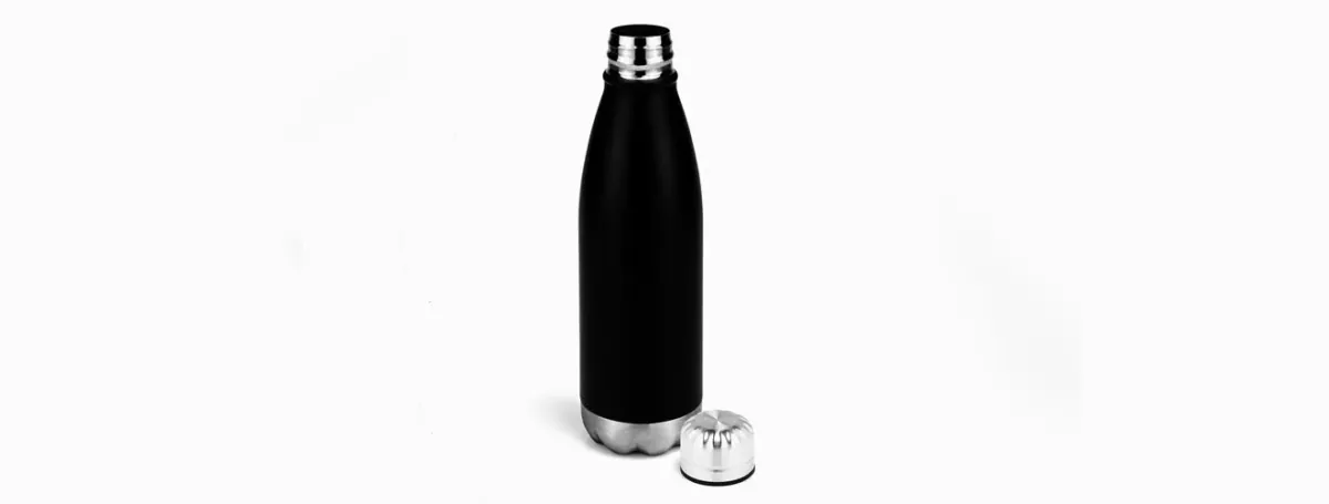 Garrafa Com Tampa Em Aço Inox - Preta - 750Ml - Thumbnail 2