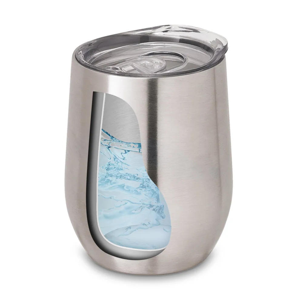 RONDE. Copo de viagem térmico em aço inox de parede dupla isolada a vácuo (400 mL) - Thumbnail 6