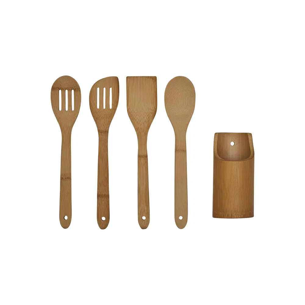 Conjunto De Utensílios Em Bambu - 5 Pçs - Thumbnail 4