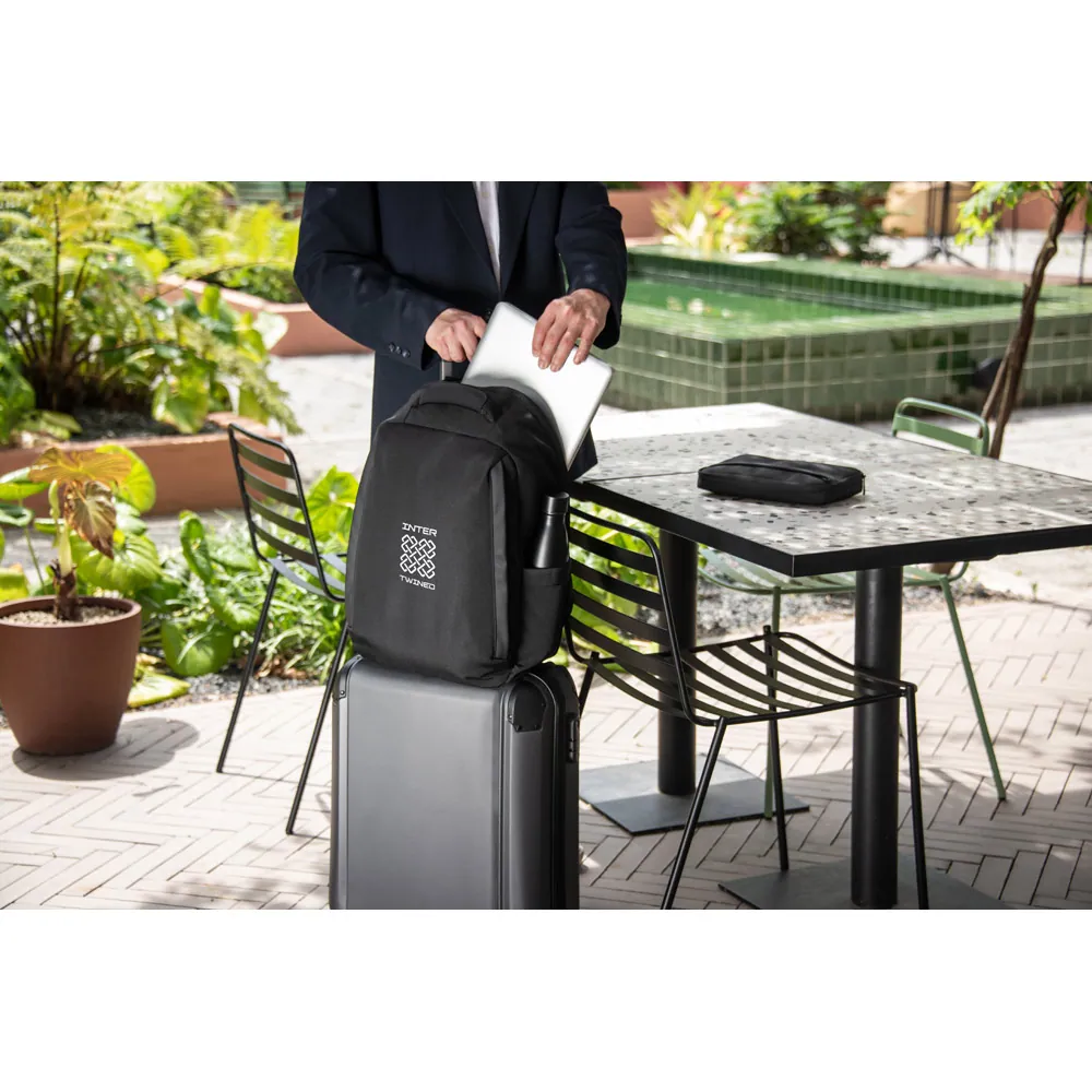 YANGON BPACK. Mochila antirroubo com bolso para notebook (17.3"), em poliéster reciclado 600D twill, resistente à água (20 L) - Thumbnail 12