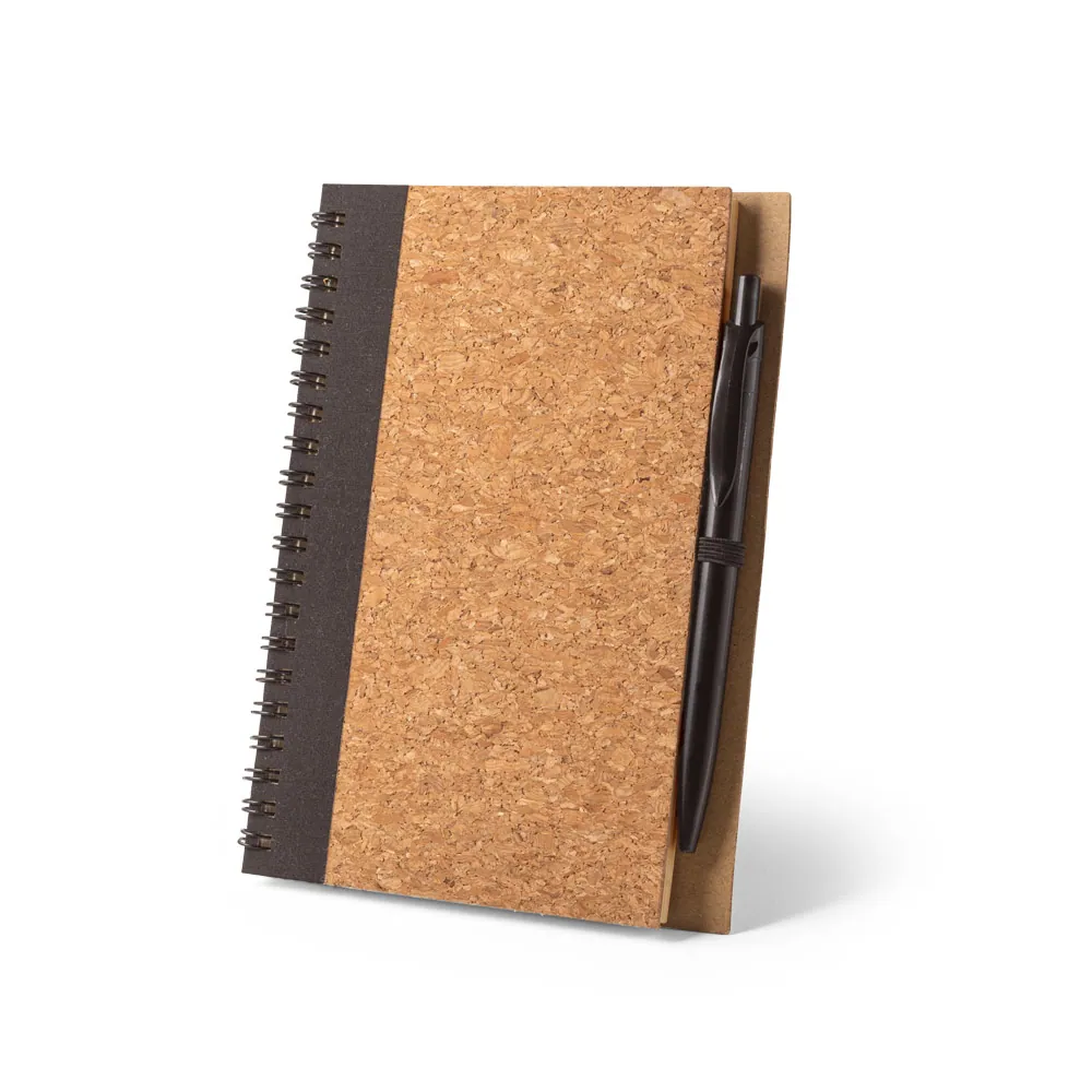 VICENTE. Caderno B6 de capa dura em cortiça e PET 100% reciclado, com páginas lisas recicladas - Thumbnail 5