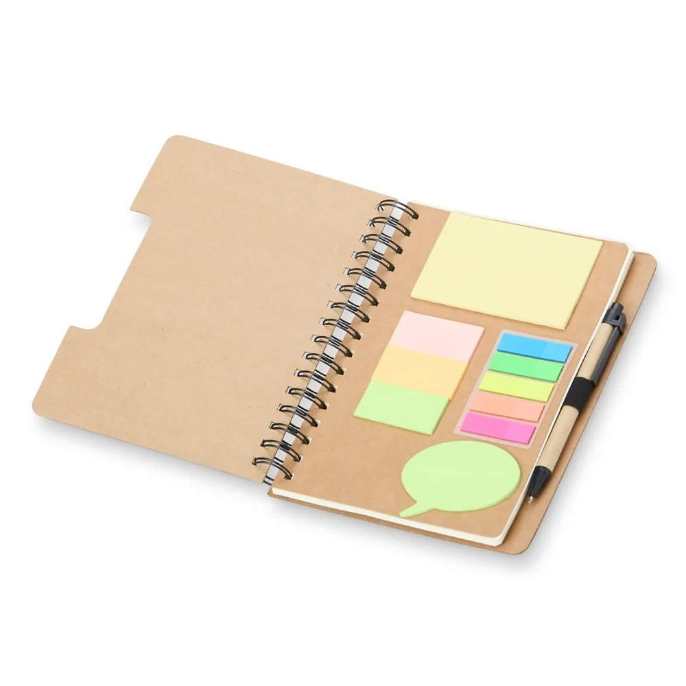 Caderno com Autoadesivos e Caneta