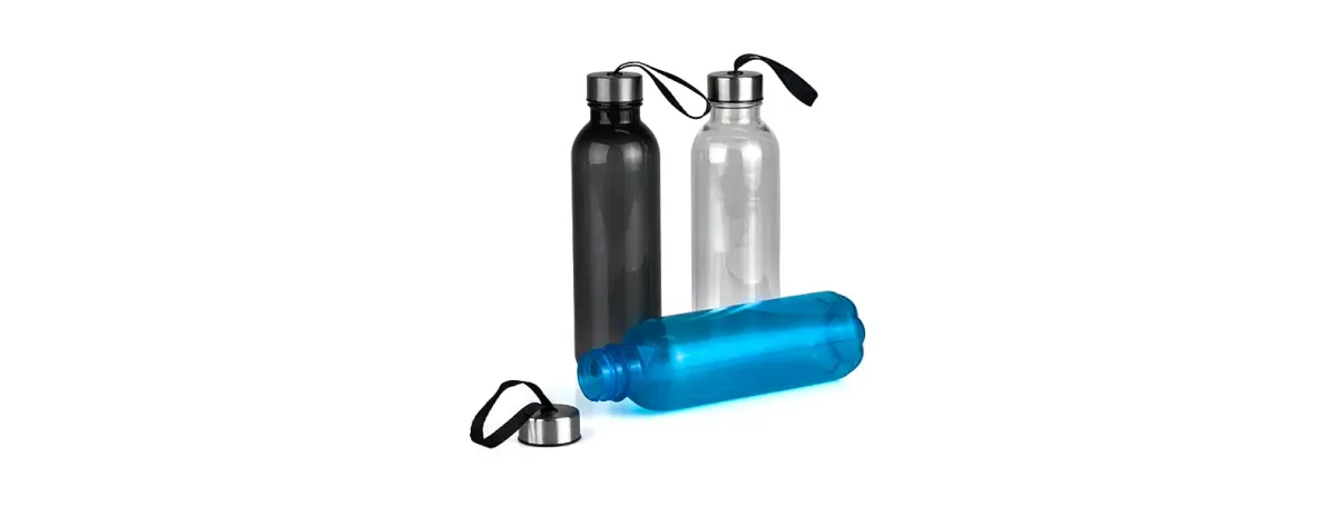 Garrafa Plástica Transparente Com Tampa Em Aço Inox - 600Ml - Thumbnail 4