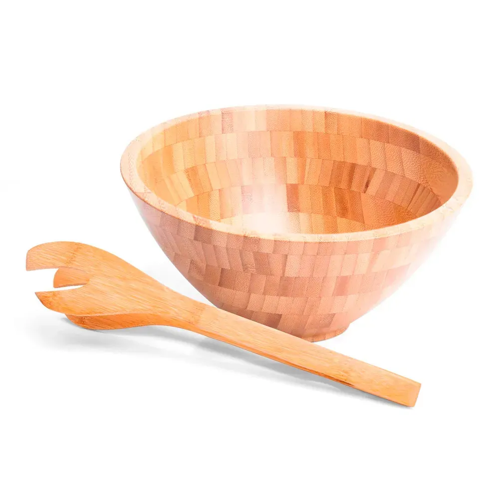 Cumbuca Em Bambu Com Pegador 30Cm - 2,2L