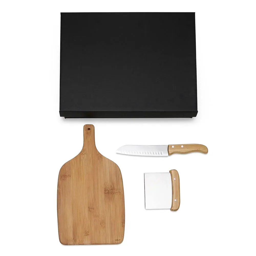 Kit Para Cozinha Em Bambu / Inox - 3 Pçs - Thumbnail 3