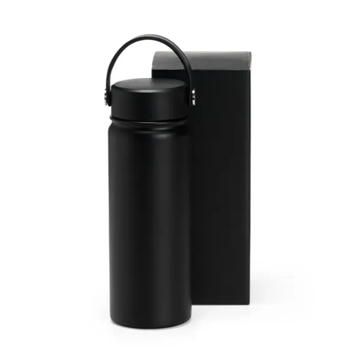 Garrafa Dupla Camada Na Cor Preta - 550 Ml