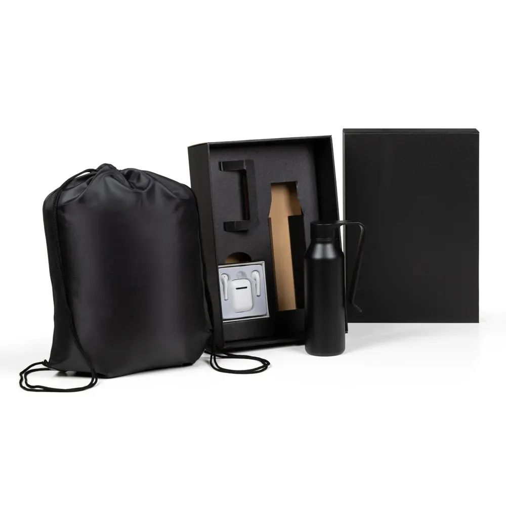 Kit Mochila, Garrafa E Fone Bluetooth - 3 Pçs