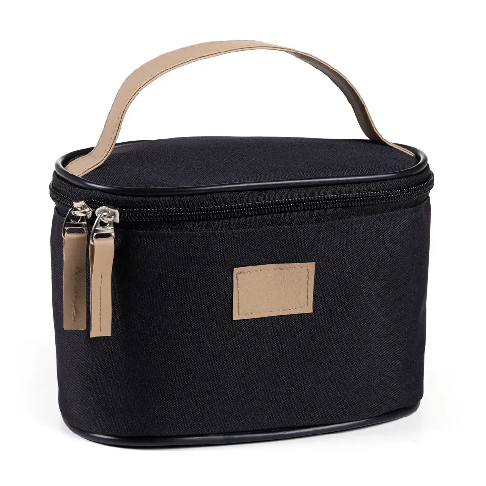Bolsa De Cosmeticos Em Oxford/Pvc - Preto