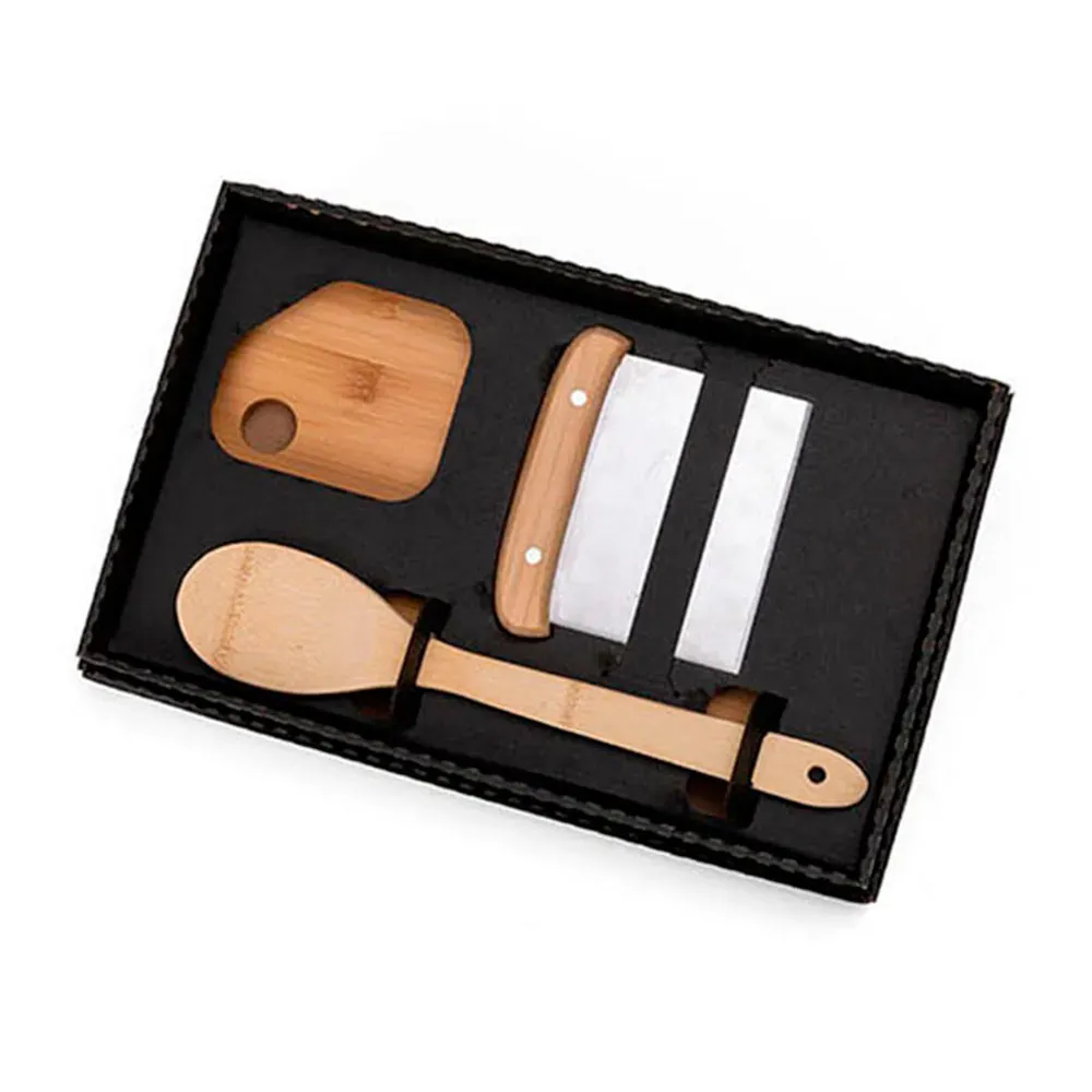 Kit Para Cozinha Em Bambu / Inox Com Espátula Multiuso - 3 Pçs - Thumbnail 4