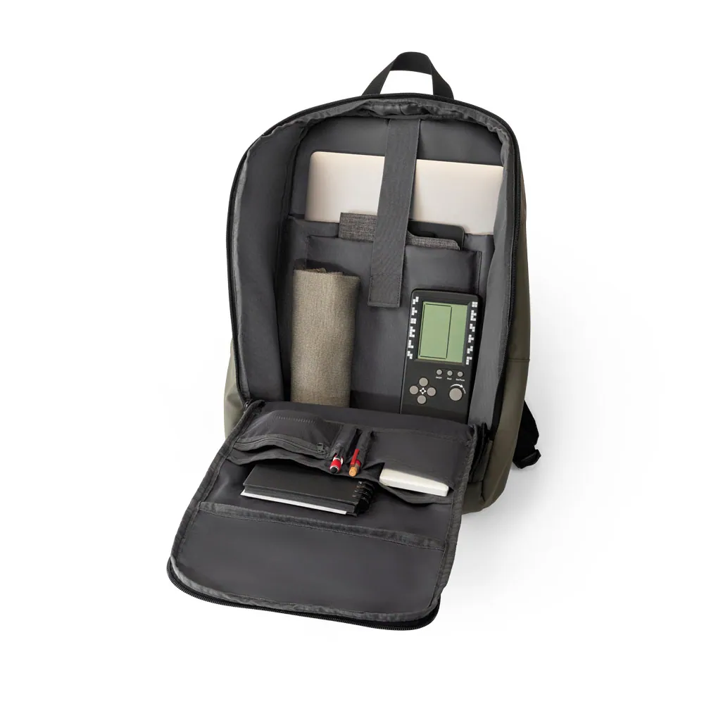 TOULON. Mochila para notebook (16") em poliéster reciclado 600D de alta densidade, com revestimento resistente à água (19 L) - Thumbnail 7