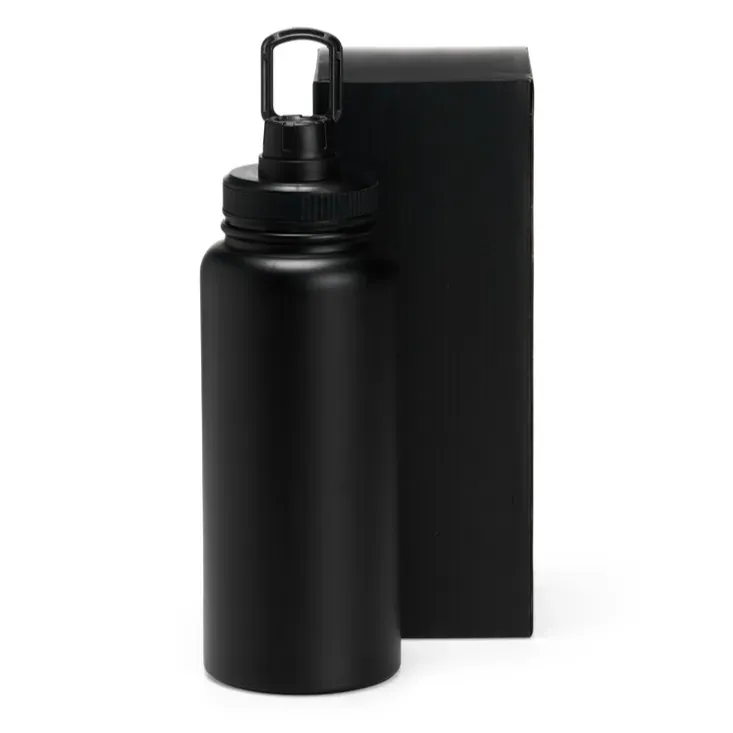 Garrafa Parede Dupla Na Cor Preta - 950 Ml