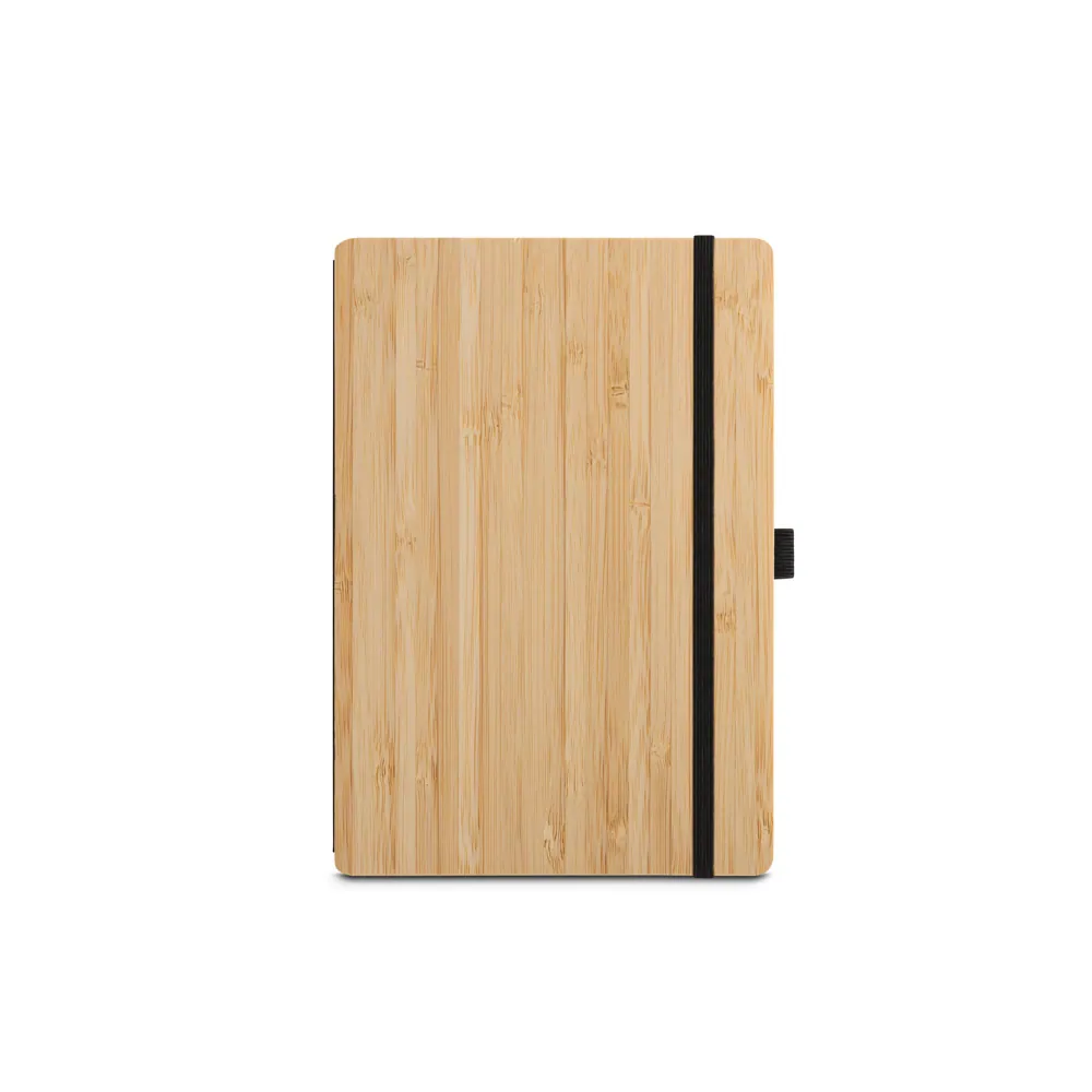 GAIMAN. Conjunto de caderno A5 em bambu com páginas pautadas e caneta esferográfica em bambu - Thumbnail 3