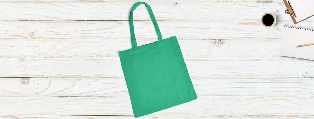 Ecobag Em Algodão Reciclado / Rpet - 38X42 - Verde - Thumbnail 4