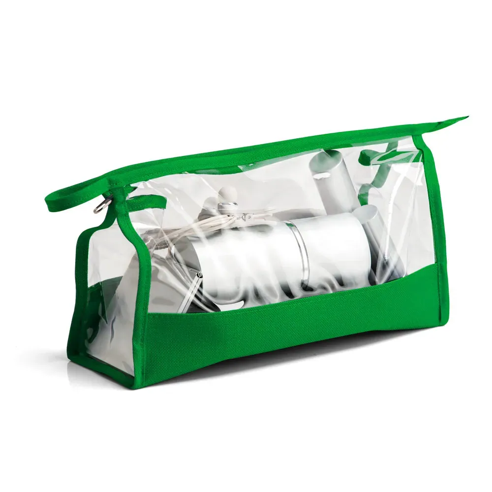Necessaire Em Nylon 600 Pvc Verde - Thumbnail 5