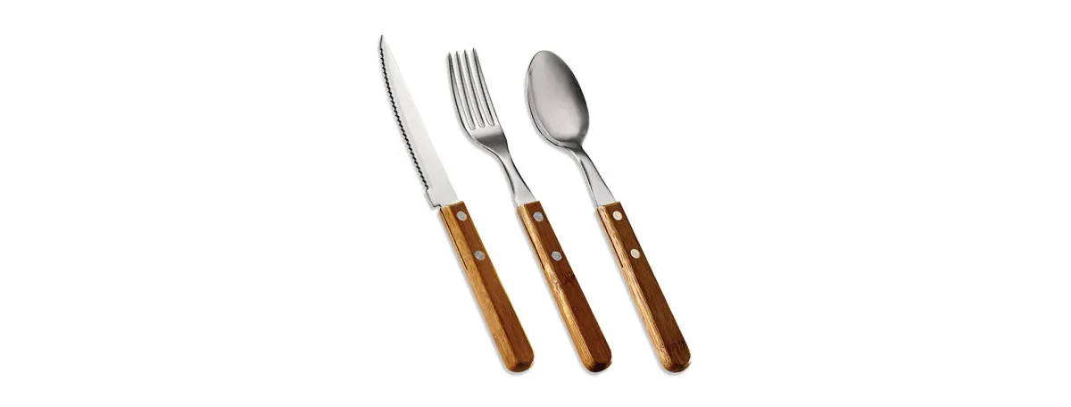 Conj. De Talheres Para Mesa Inox/Bambu - 3 Pçs - Thumbnail 2