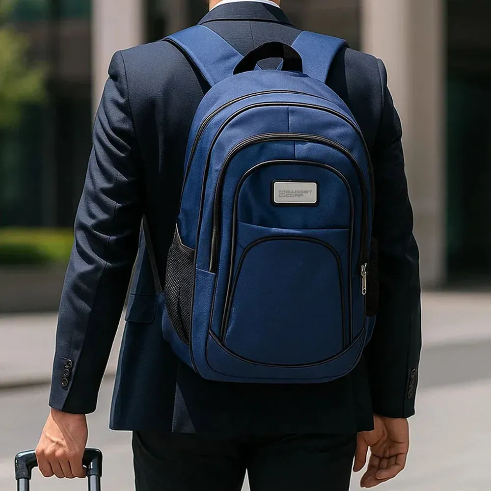 Mochila Azul Em Polyester 1680D / 600D - Thumbnail 6