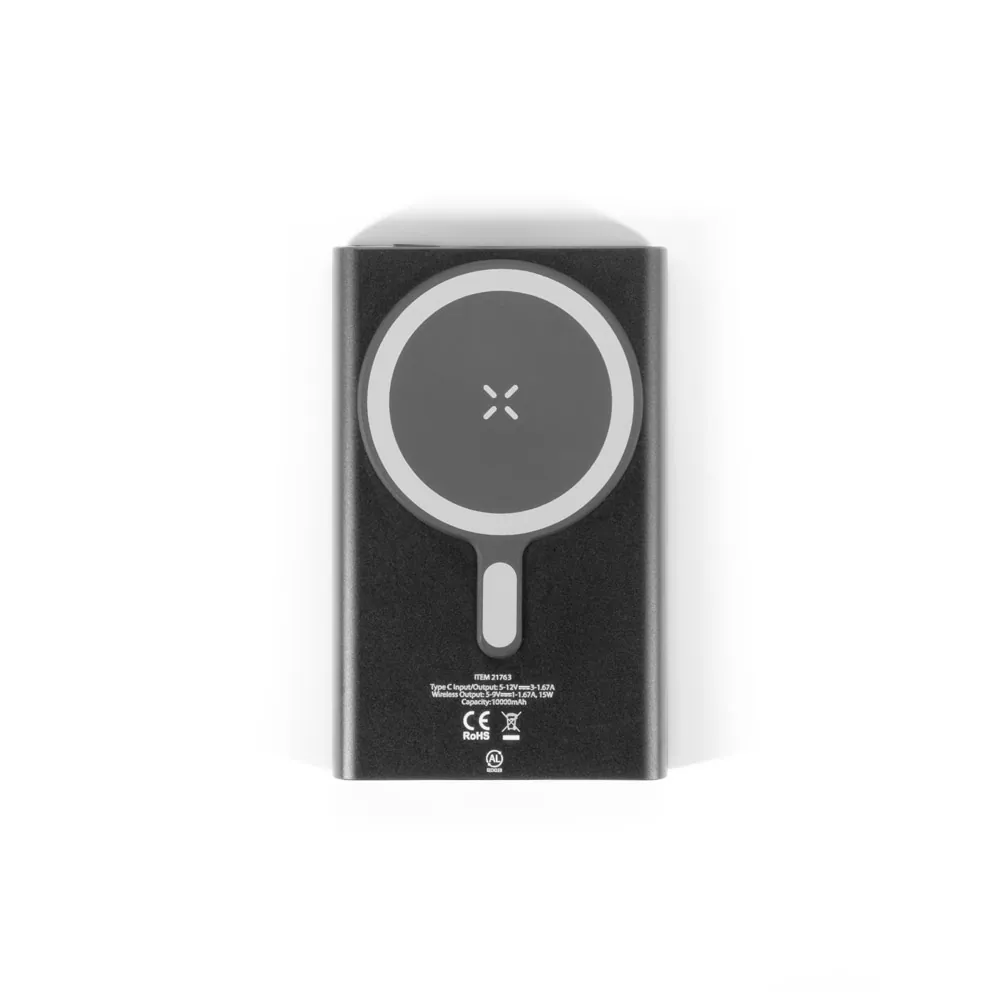 WRIGHT 5. Bateria portátil magnética com carregamento super-rápido em alumínio reciclado e ABS reciclado (5.000 mAh) - Thumbnail 2
