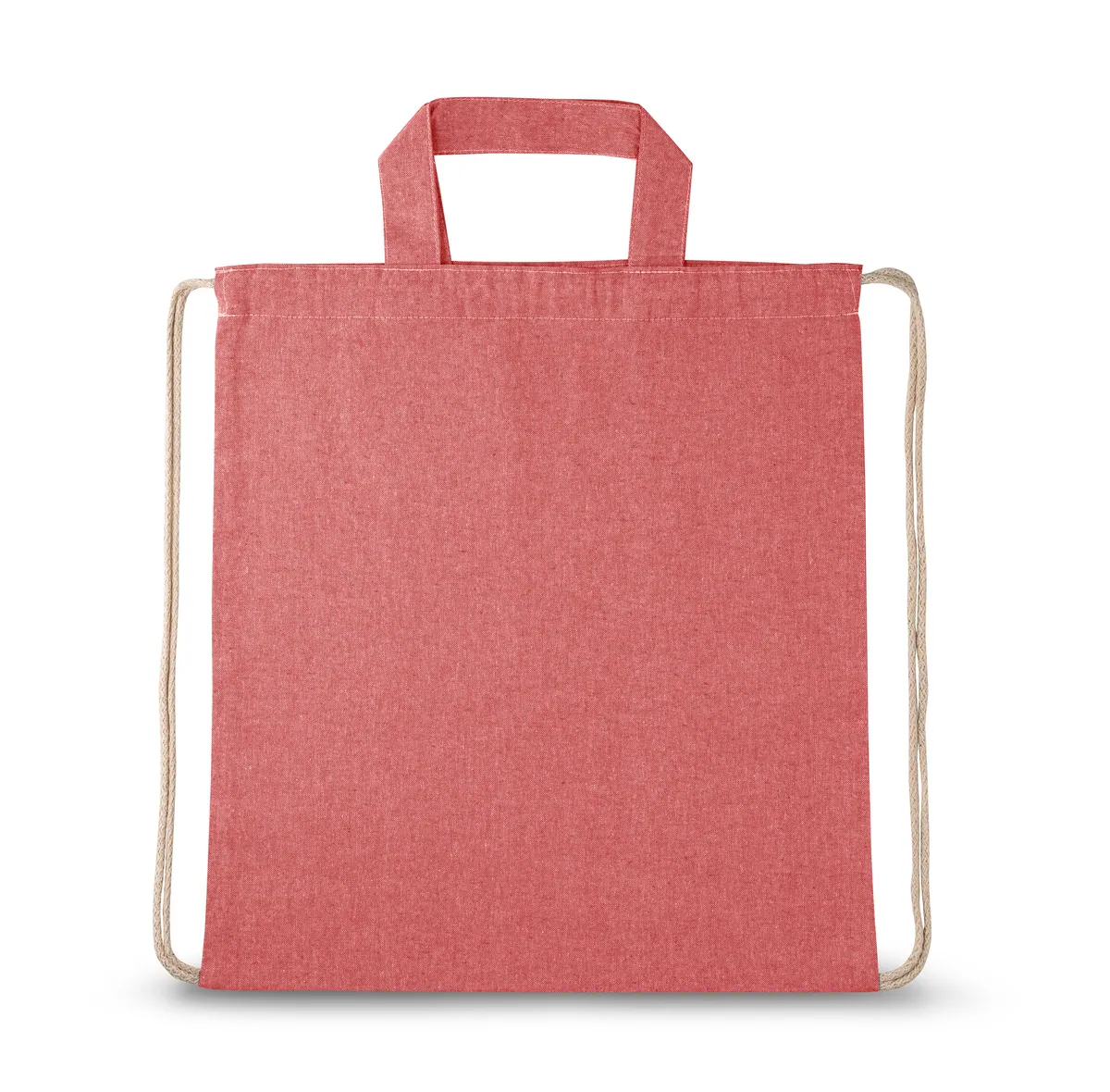 RISSANI. Sacola tipo mochila em 70% algodão reciclado e 30% poliéster reciclado (140g/m²) sem tingimento - Thumbnail 6