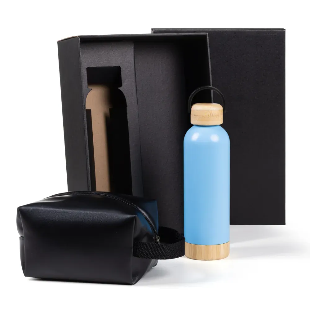 Kit Garrafa E Necessaire - Azul/Preto - 2 Pçs - Thumbnail 2