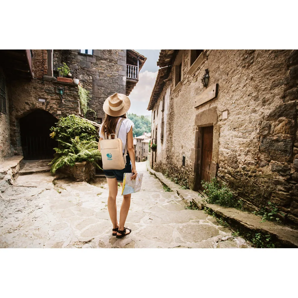 MARBELLA. Mochila em juco (mistura de algodão e juta, 275 g/m²) 7 L - Thumbnail 8