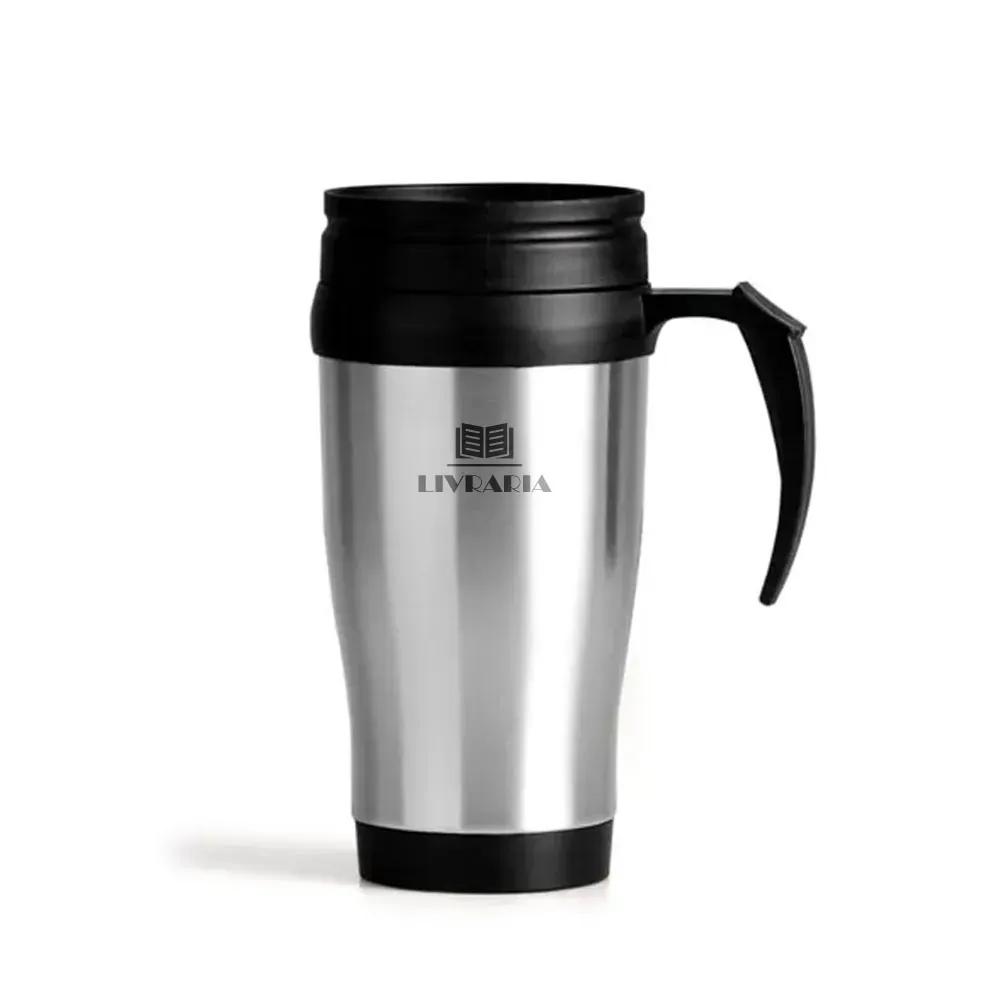 Caneca Revestida Em Aço Inox - 410 Ml - Preta. - Thumbnail 6