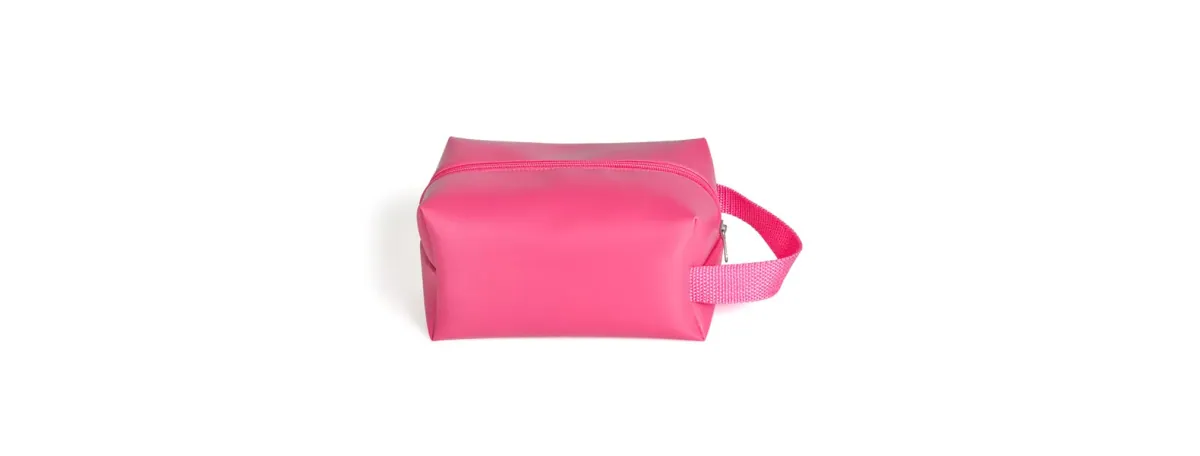 Necessaire C/ Alça Em Material Sintético - Rosa - Thumbnail 3