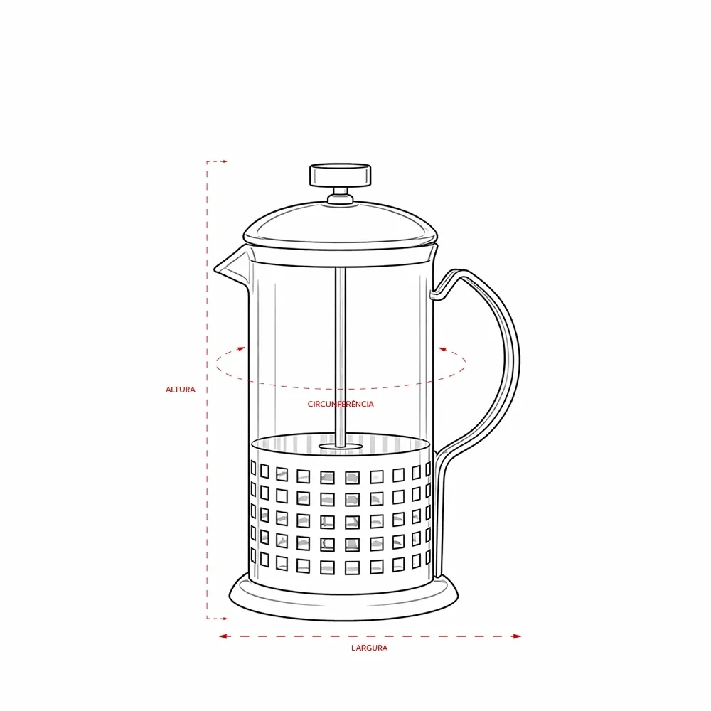 Cafeteira Prensa Francesa 600ml - Thumbnail 6