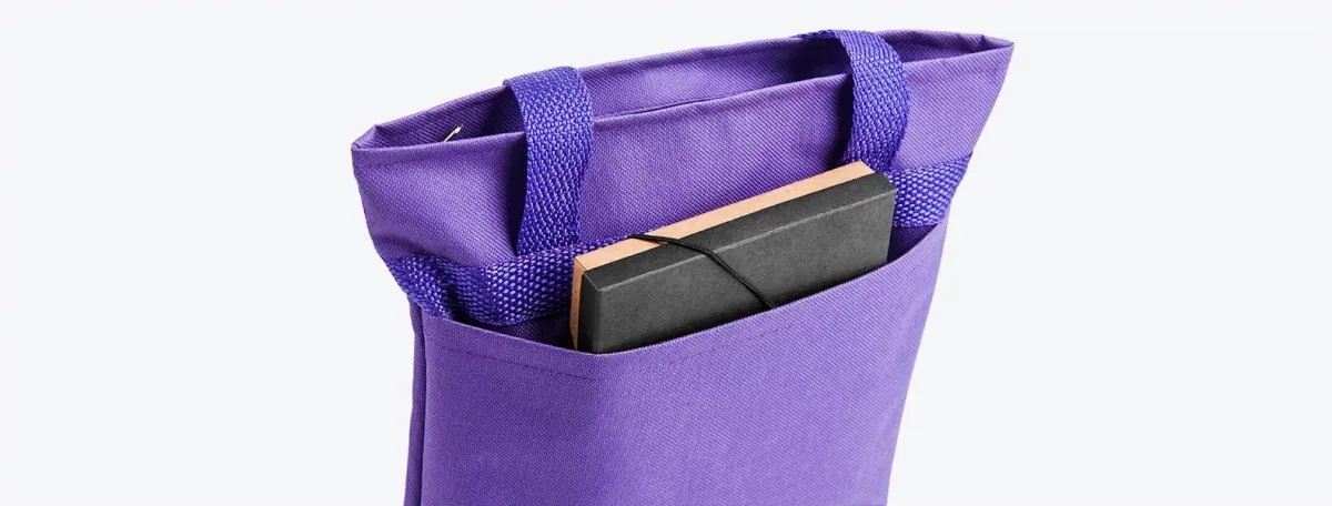 Sacola Com Bolso Externo Em Nylon 600 - Roxo - 5L - Thumbnail 2