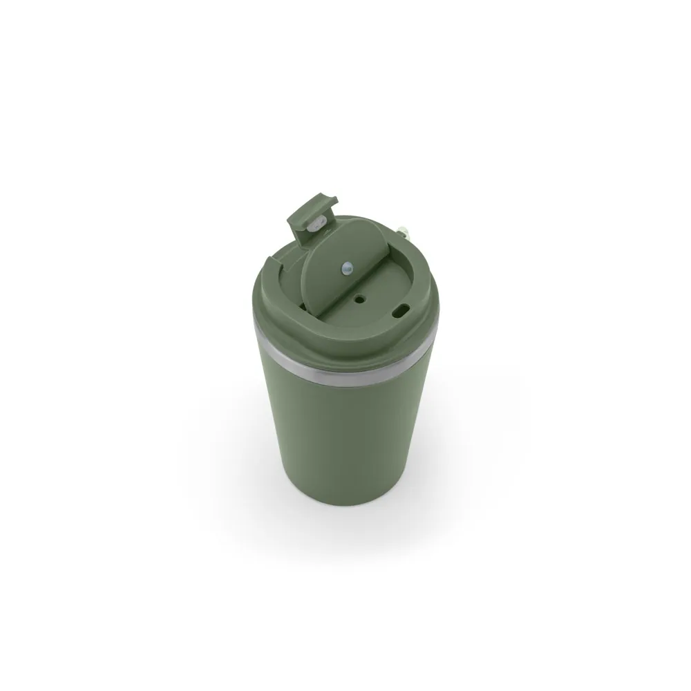 SPITZ. Copo de viagem térmico em aço inox 90% reciclado de parede dupla, com acabamento em mate (440 mL) - Thumbnail 11