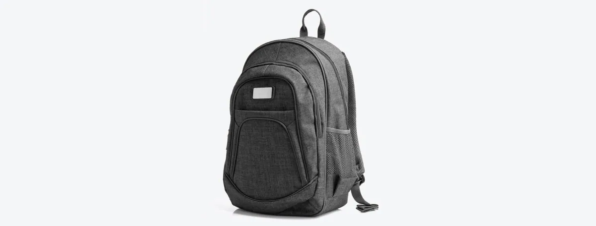 Mochila Em Poliéster 300D - Melange Cinza - Thumbnail 3