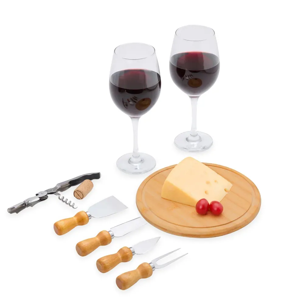 Kit Queijo E Vinho Com Abridor Saca Rolhas- 8 Pçs. - Thumbnail 3
