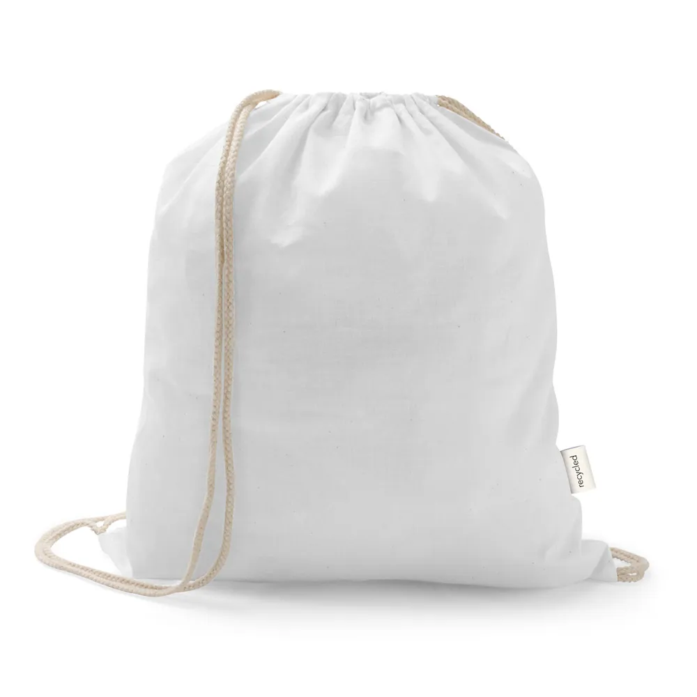 ISTANBUL. Sacola tipo mochila em 70% algodão reciclado e 30% poliéster reciclado (150 g/m²) sem tingimento - Thumbnail 4